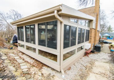 Glassed Back Wooden Deck